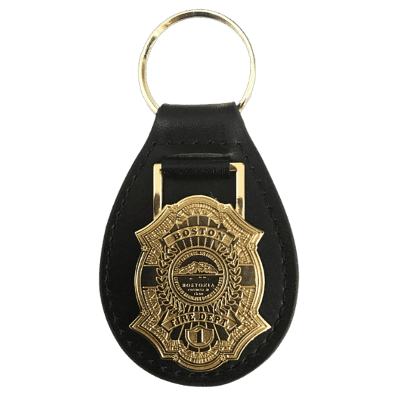 Boston Fire Badge Keychain